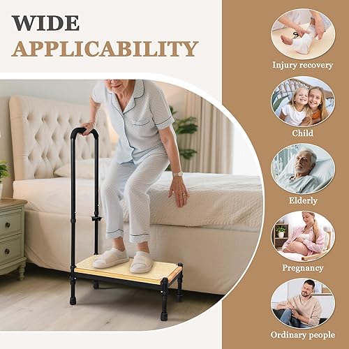 Miniatura 4 de Taburete médico con asa, escalones de cama para adultos, camas altas, seguridad para mesita de noche, SUV, coche, bañera, personas mayores,