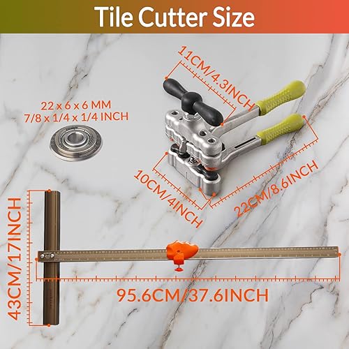 Miniatura 5 de youkzuan Herramienta de mano precisa para cortar azulejos, cortador de azulejos manual profesional para azulejos de porcelanacerámica, cortador