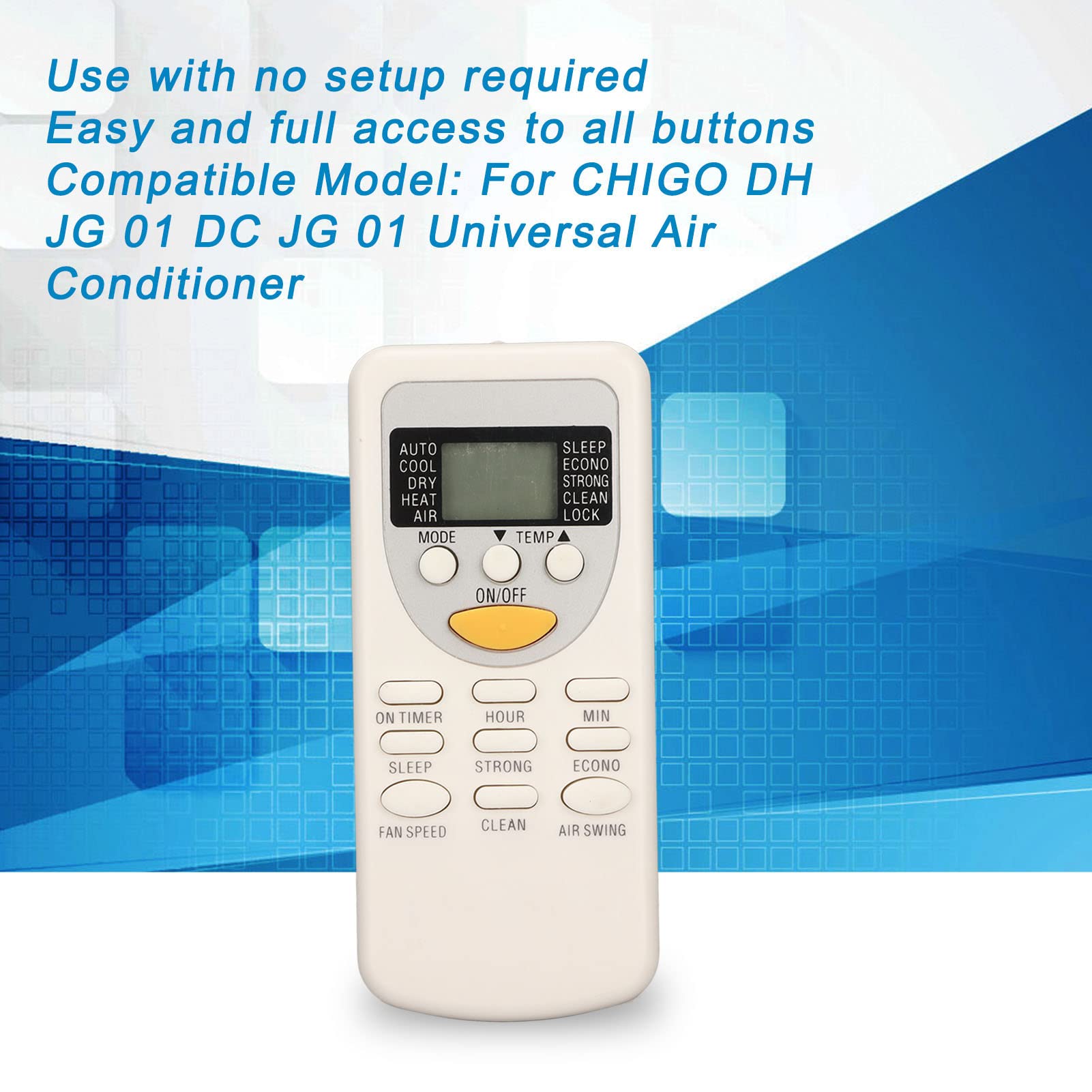 Control remoto universal de aire acondicionado, control remoto A/C para CHIGO DH JG 01/DC JG 01 Frigidaire aire acondicionado