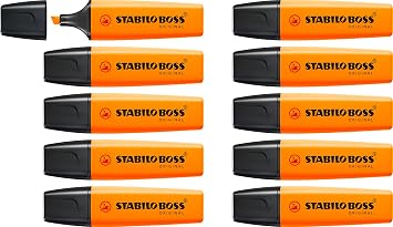 قلم تمييز - STABILO BOSS ORIGINAL - عبوة من 10 - برتقالي