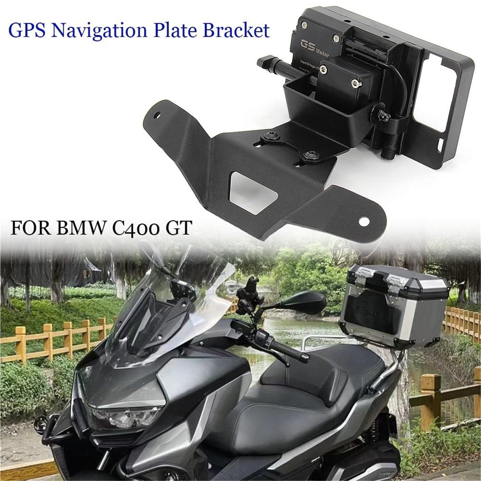 Uchwyt do nawigacji GPS uchwyt Pasuje do BMW C400GT, uchwyt na telefon komórkowy na szybę, płytka nawigacyjna GPS, stały uchwyt(Phone stand)