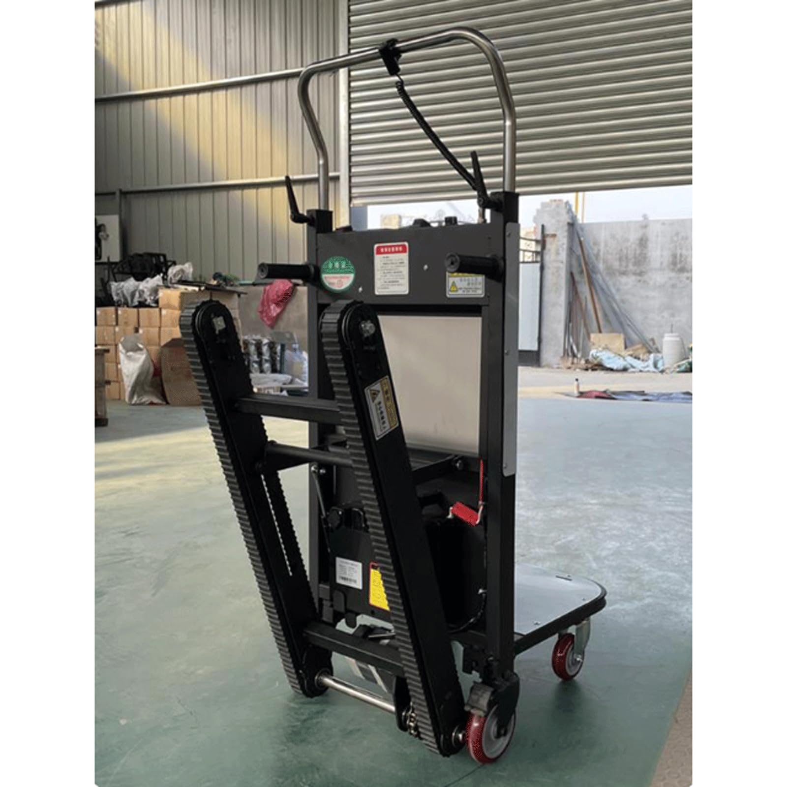 ASSICON Carretilla Sube escaleras automática Transpaleta eléctrica Que Ahorra Mano de Obra, Ruedas giratorias para almacén de logística Familiar de Muebles