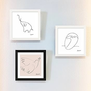Amazon.co.jp: ピカソ 可愛いぞうの絵 正方形 フレーム付き