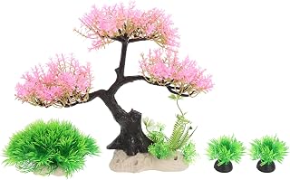 1 Juego Decoración de Plantas Artificiales para Acuarios Kit de Accesorios de Paisaje Acuático Decoración Realista para Peceras y de Peces Material Abs de de Color Color Aleatorio