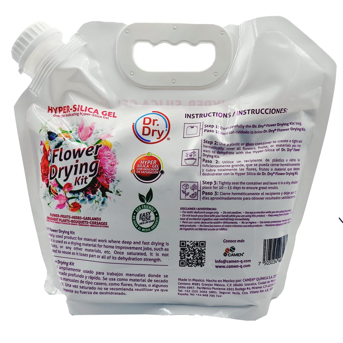 Silica Gel Secado de Flores y Frutos (Hyper Silica) 2.2 kg - Dr. Dry Flower Drying Kit