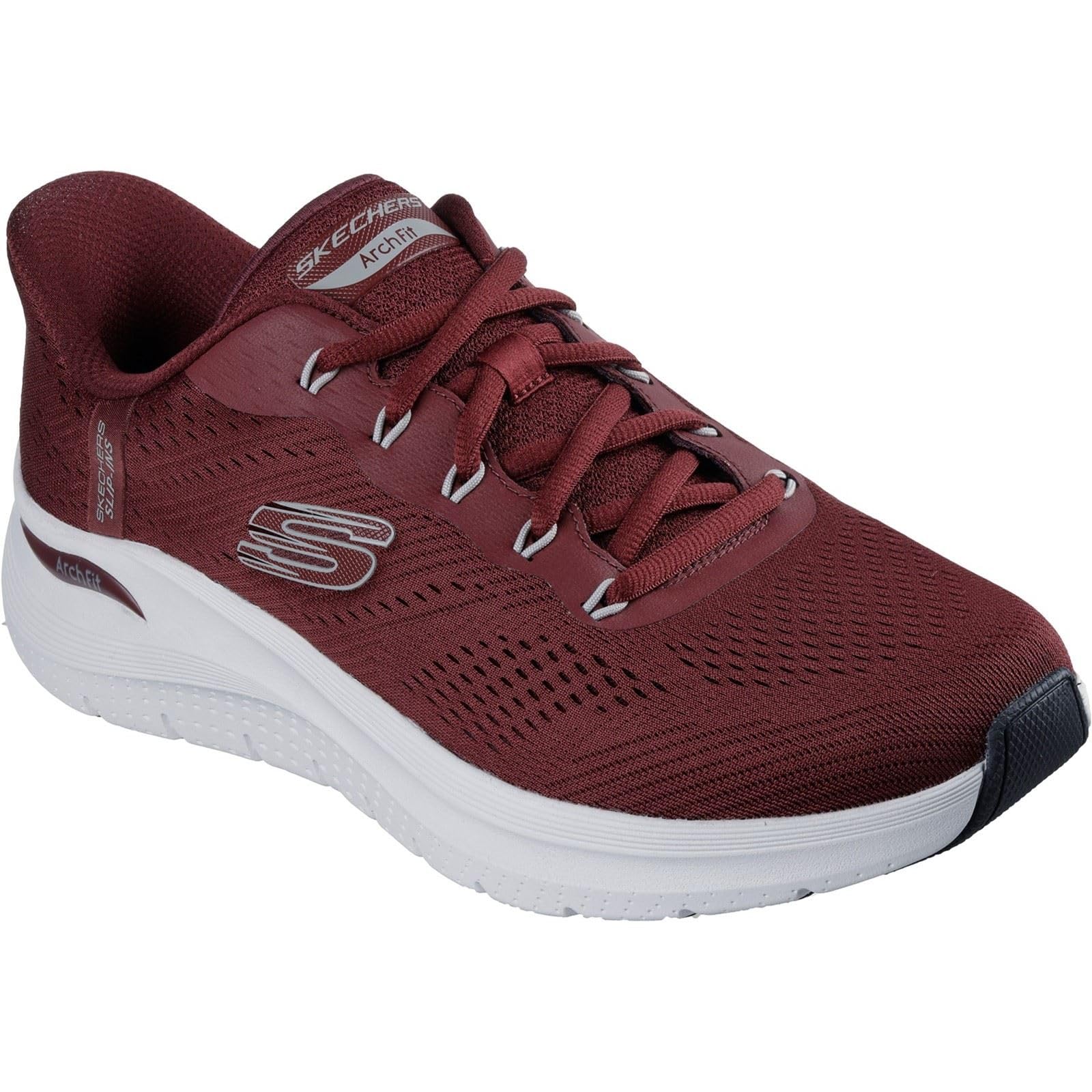 Skechers Arch Fit 2.0 Lestur Textile Men's Burgundy Trainers - UK 8