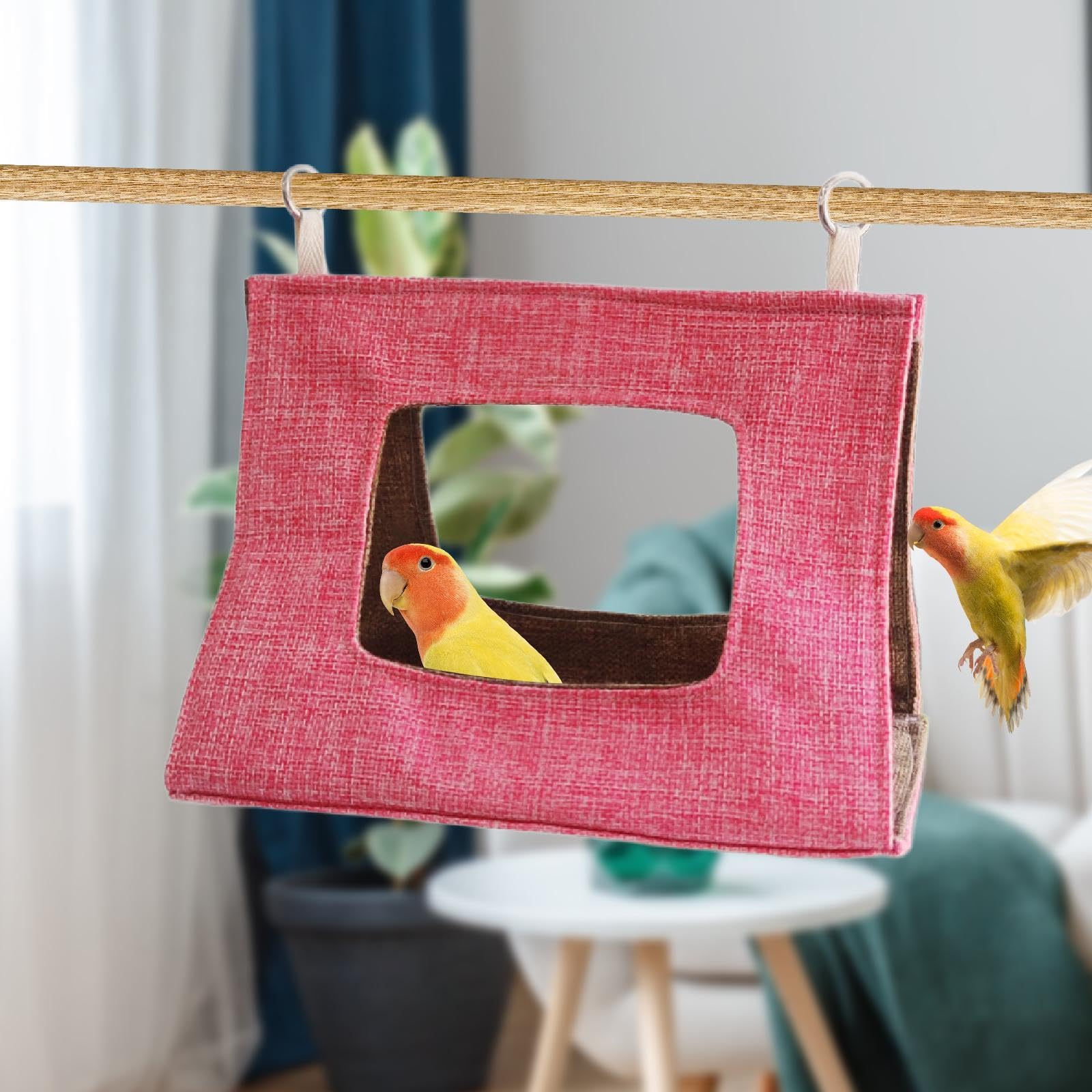 perfk Hamaca de pájaros, casa de Nido de pájaros, escondite cómodo Accesorios de Hamaca Colgantes Cama Nido para Budgies de hámster Loro bañador, L