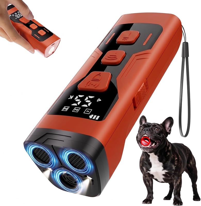 Dispositivo Antilatido Sônico para Cães KQMOP com 3 Transmissores Ultrassônicos FMF-D1, 1 unidade