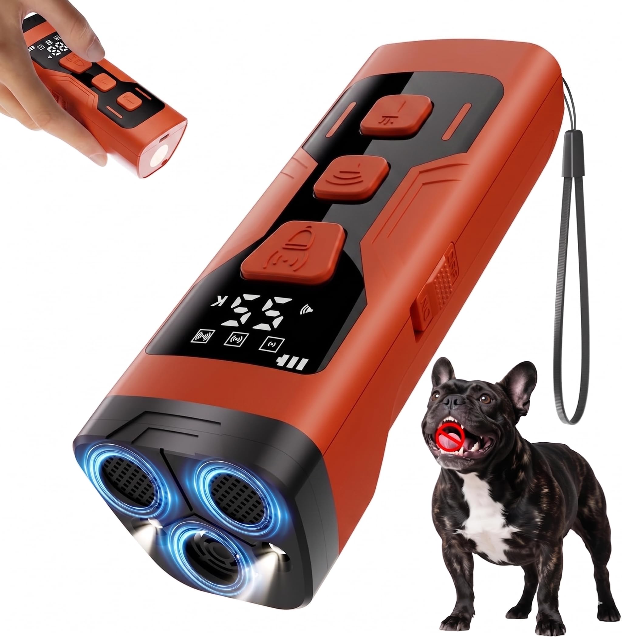 3X Ultrasonic Dog Bark Deterrent Devices, 65FT Far Anti Barking Device for Dogs, 4 Gear Frequencies Safer Alternatives to Dog Training Bark Collars for All Dogs