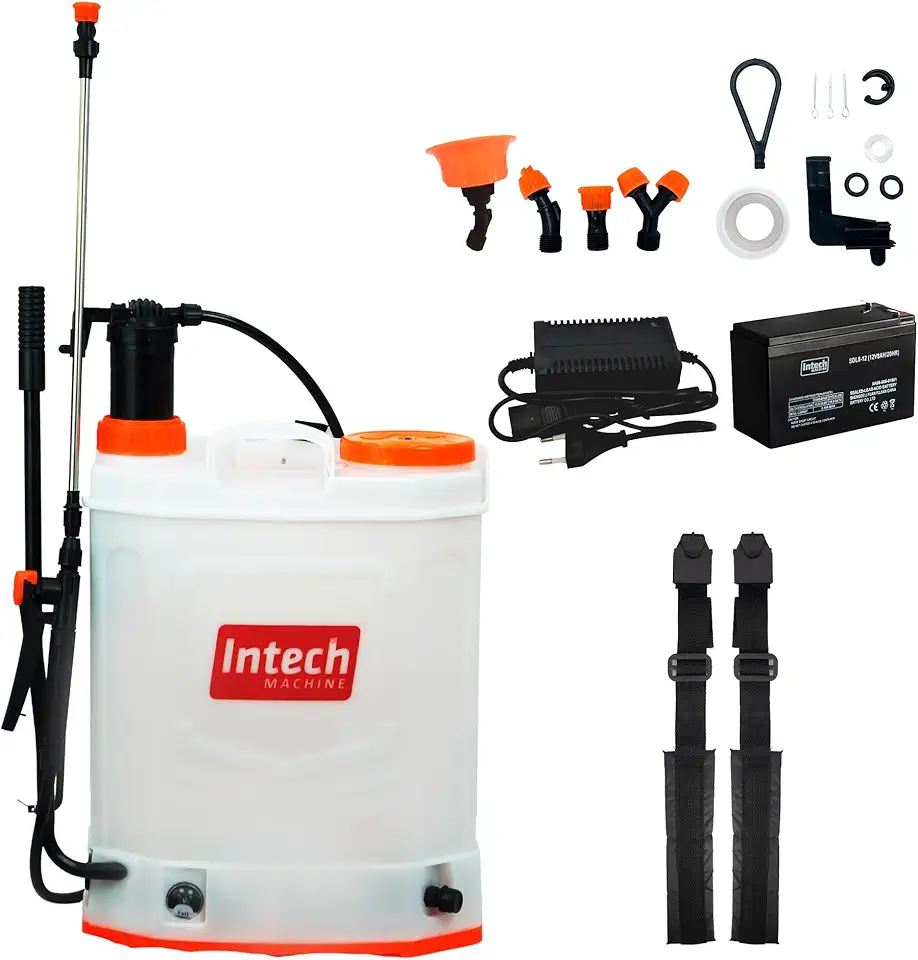 Pulverizador 20l Costal Bateria Elétrico e Manual GPM2000 Intech Machine, Laranja