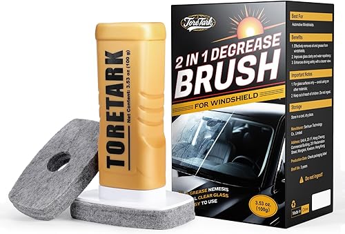 Handheld Glass Oil Film Remover for Car Window, Automotive Oil Film Cleaning Brush for Clear View, TSCA Certified Windshield Cleaner, Easy to Apply - Glass Emulsion Cleaner