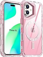 Vista 27 de AICase Funda para iPhone 16 Pro Max, transparente construida para MagSafe, 3 en 1, resistente protección contra caídas, a prueba de golpes, caídas
