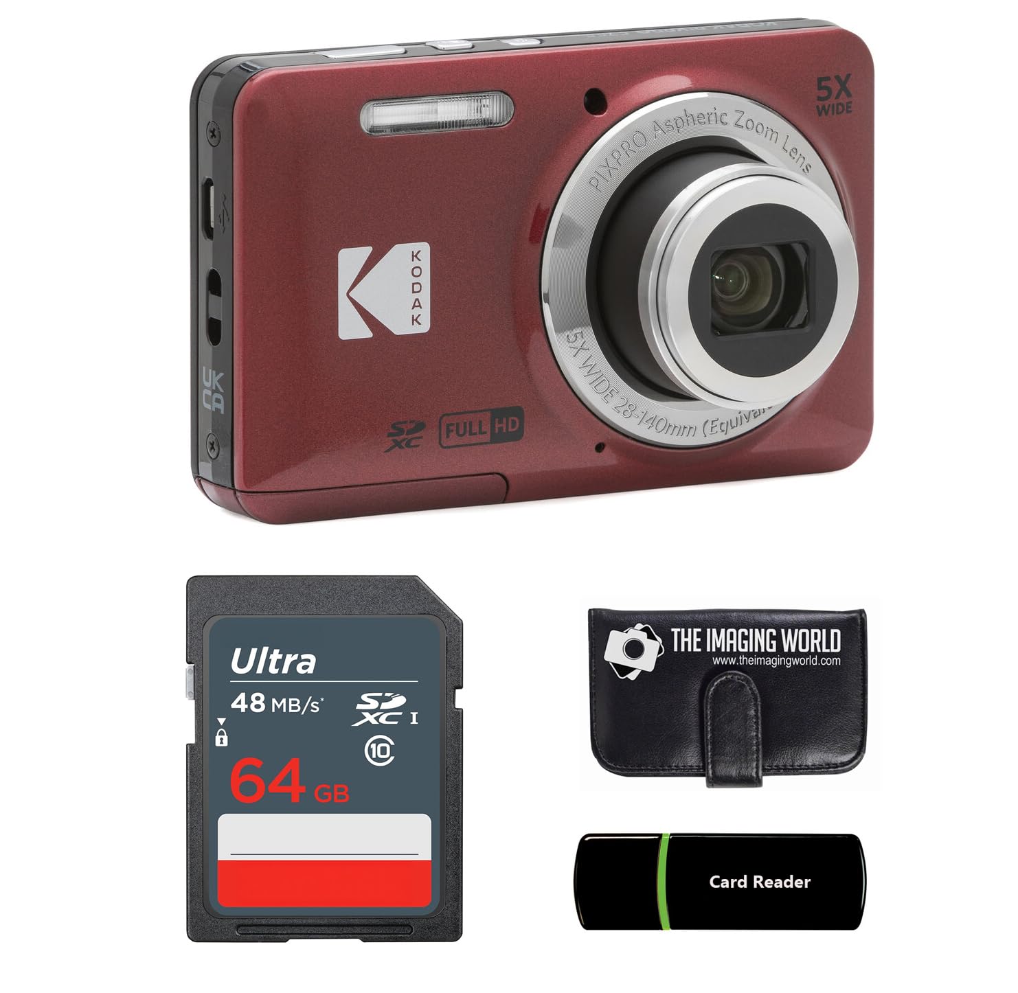 Amazon.com : Kodak PIXPRO FZ55 Red 16MP Digital Camera 5X Optical