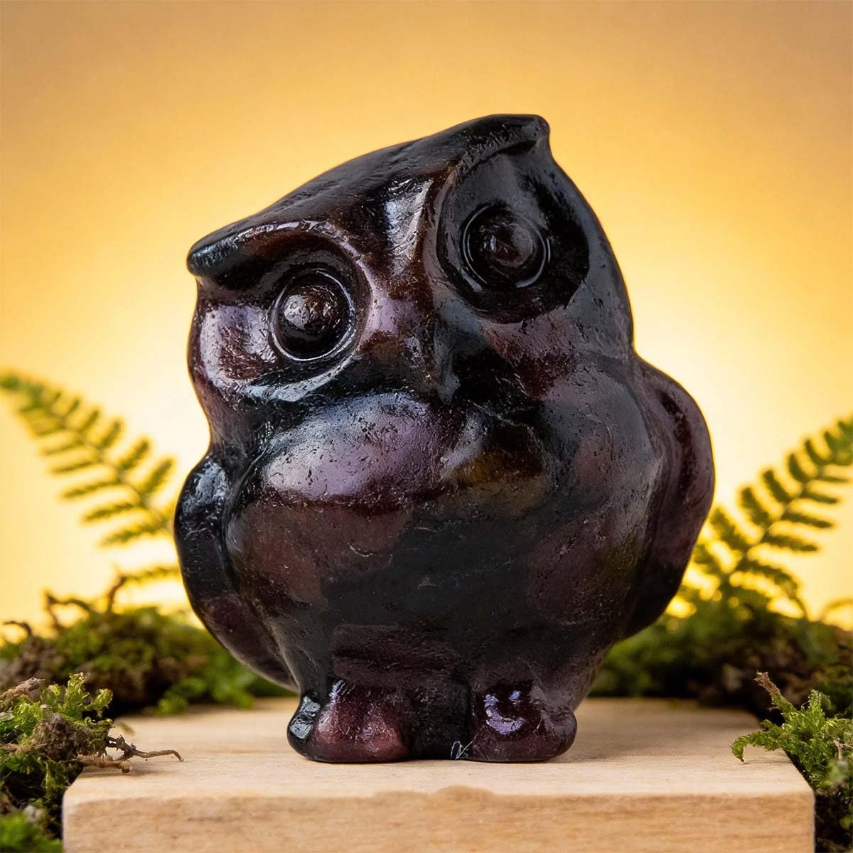 Amazon.co.jp: 天然花火ガーネットクリスタルフィギュア、フクロウ彫刻