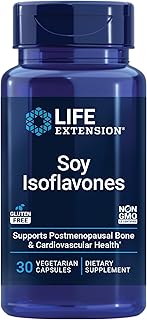 Life Extension Soy Isoflavones, Heart, Bone & Cellular Health Support for Post-menopausal Women, Gluten-Free, Non-GMO, Vegetarian, 30 Capsules