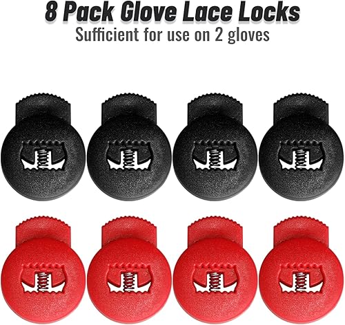 Miniatura 4 de Cerraduras de guante, cerraduras de encaje para guantes de béisbol, paquete de 8, no requiere más nudos, ajuste universal para guantes de béisbol y