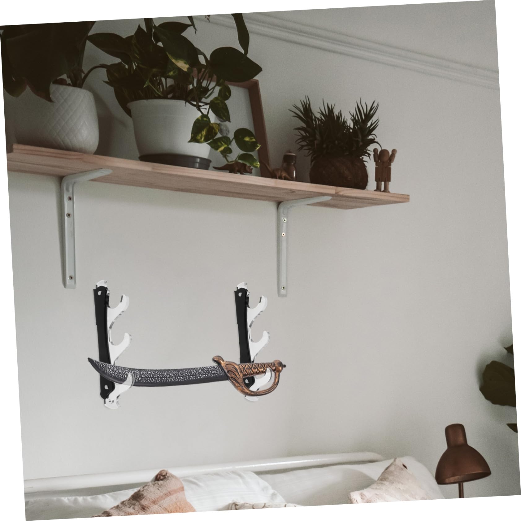KOMBIUDA Soporte de Espada de Pared 1 Par Acrílico de 3 Niveles | Montaje Horizontal, Diseño Ahorra Espacio, para Cosplay y Decoración del Hogar