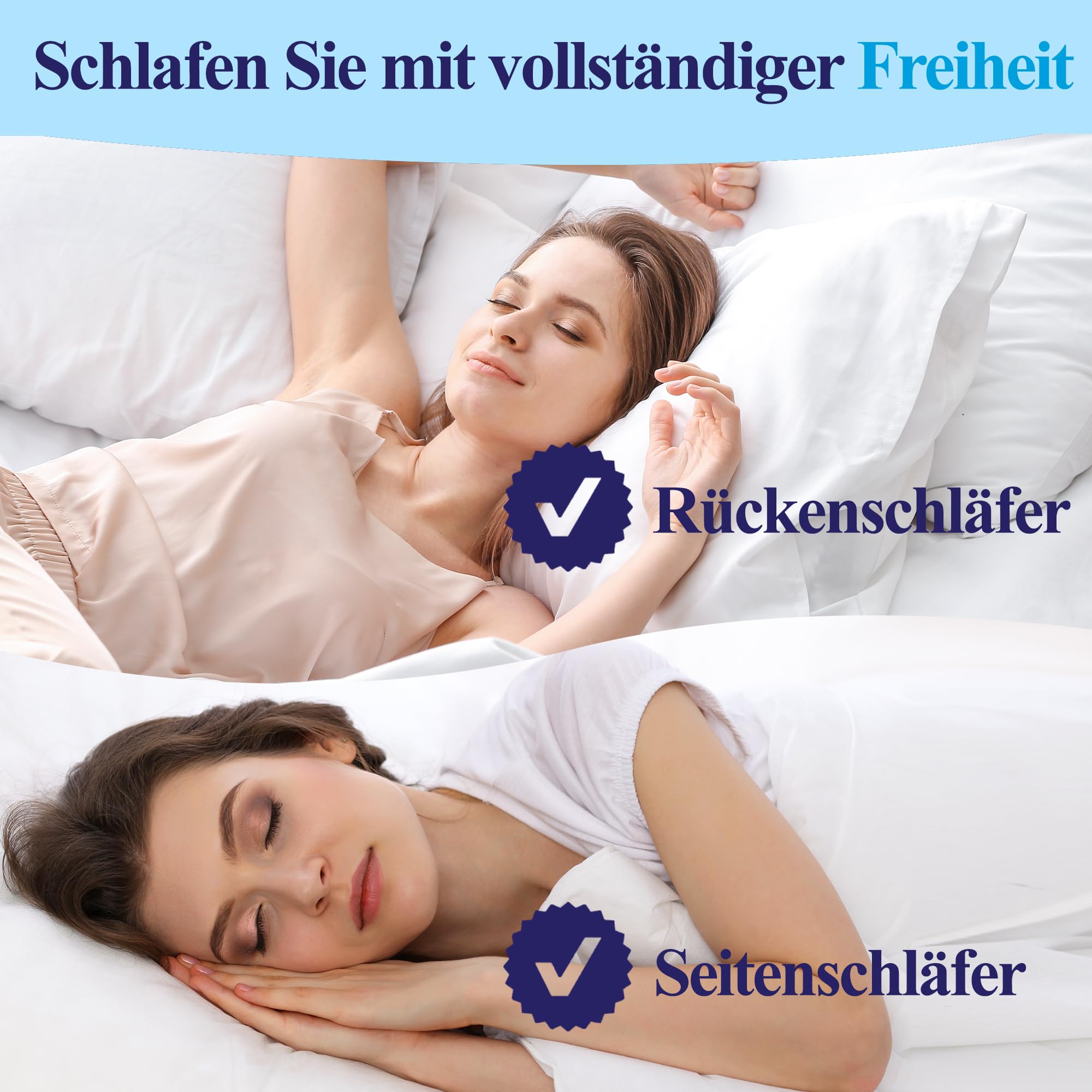 Memory Foam Nackenkissen Kopfkissen 60x35x12-10 cm Ergonomisches Seitenschläferkissen Orthopädisches Kissen