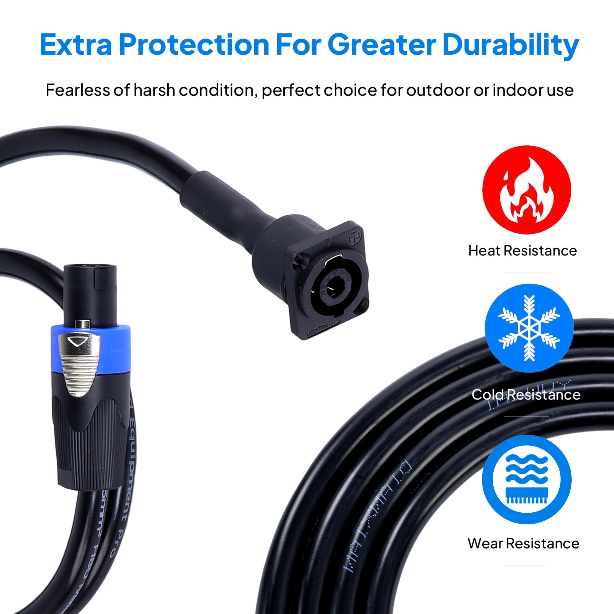 Cavo Speakon a 4 conduttori a presa NL4MP, 10 m, 12 AWG, 2 pezzi