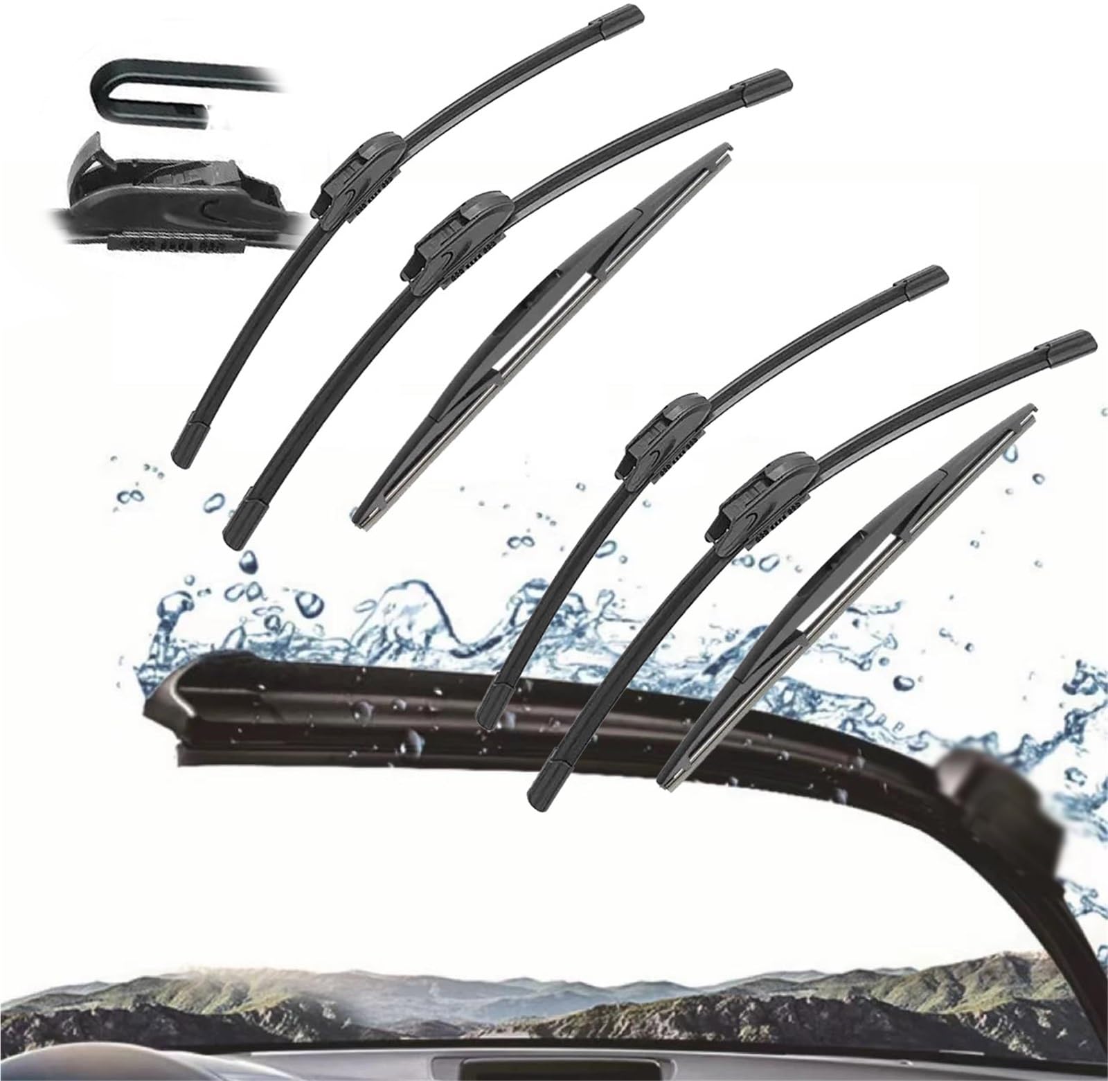 Balais d'essuie-glace pour Nissan X-Trail T31 2007-2013 pare-brise avant arrière 3 pièces