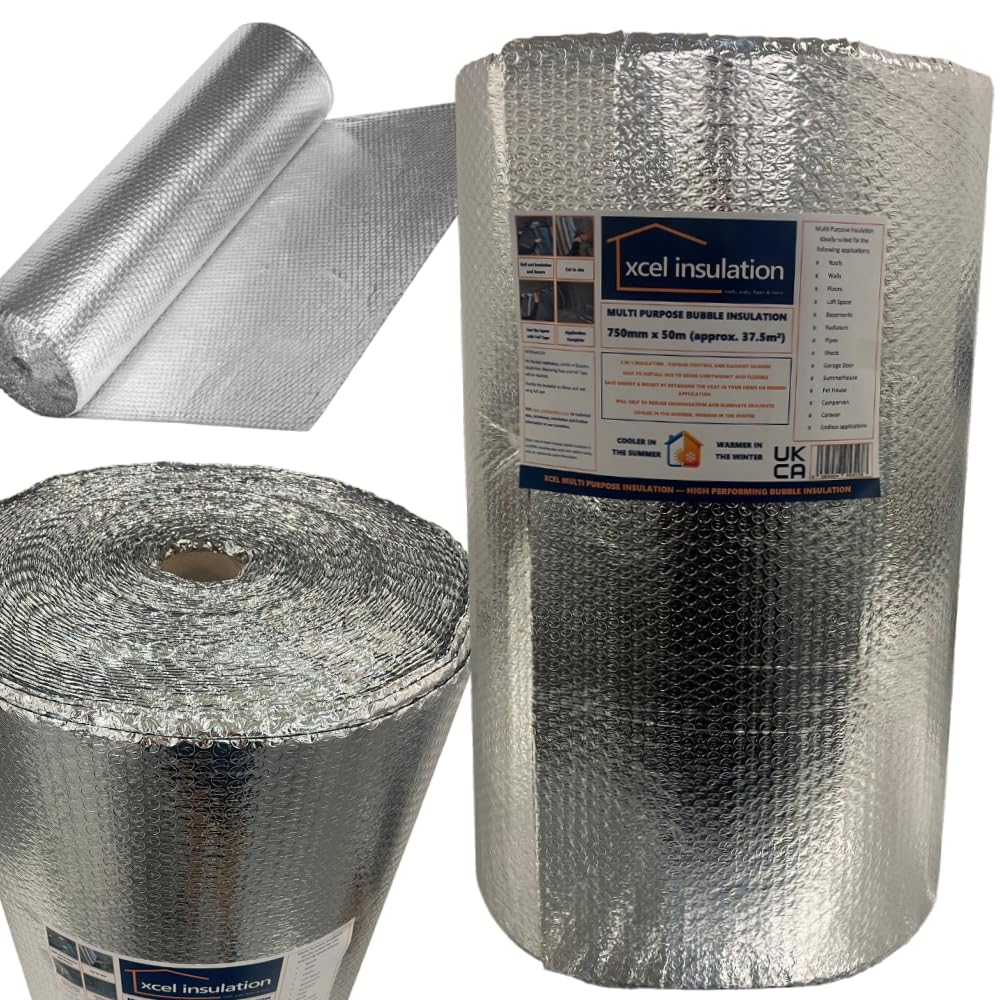 Xcel Insulation Silver 750Mm X 50M, Xcel Multi Purpose Insulation, Thermal Aluminium Foil, Reflective & Radiant Barrier