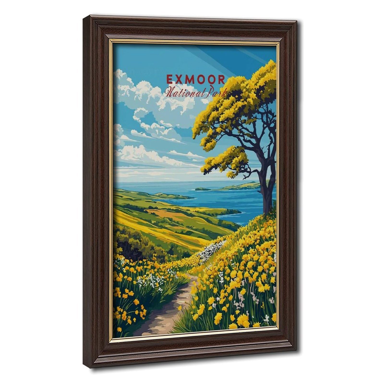 Bareronor Mokume Gane Frame-Style Exmoor Canvas Poster For Living Room Decor Gift