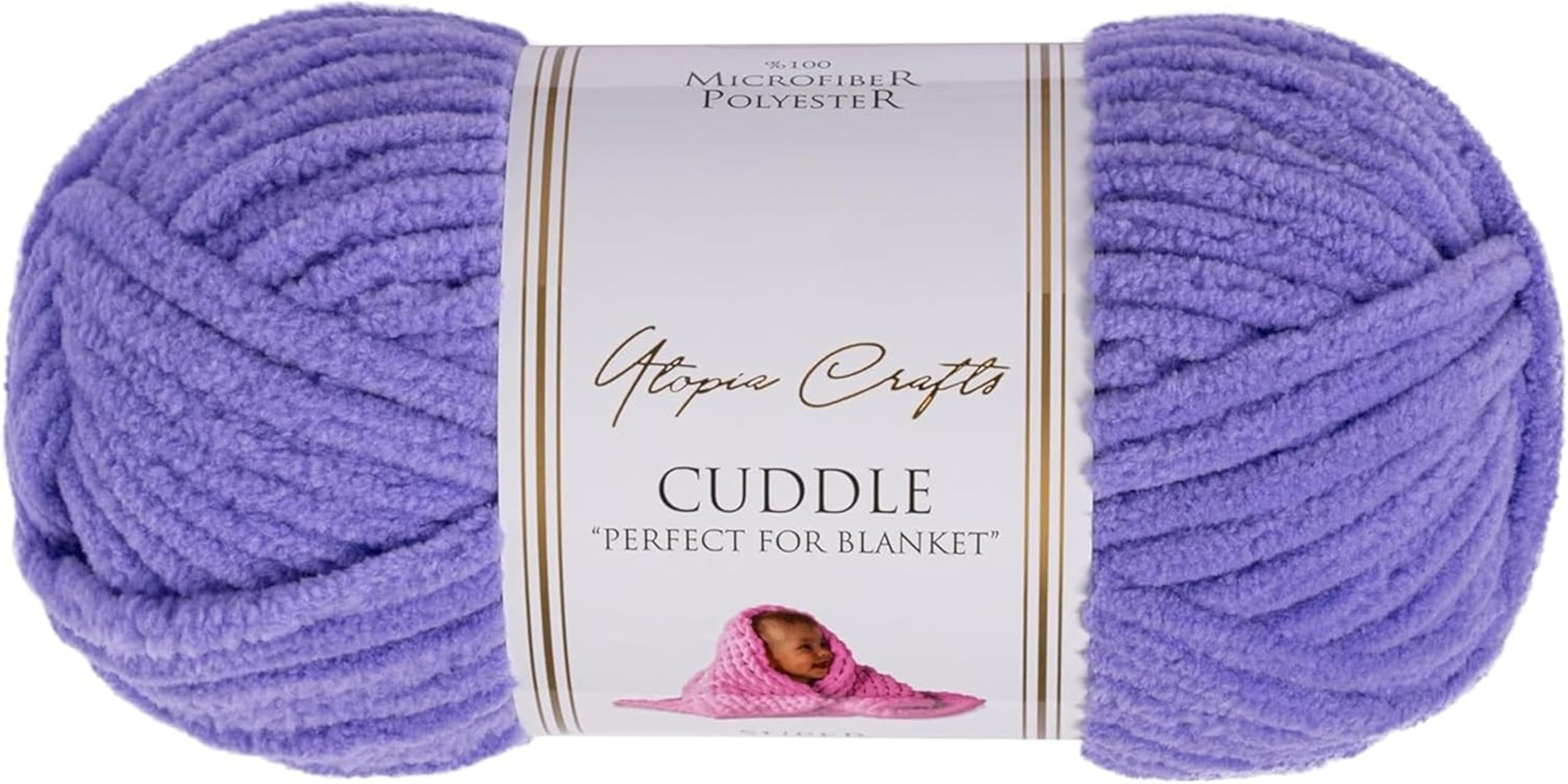 Utopia Crafts Cuddle Super Chunky Chenille Soft Yarn for Knitting and Crochet (Deep Lavender, 100g)