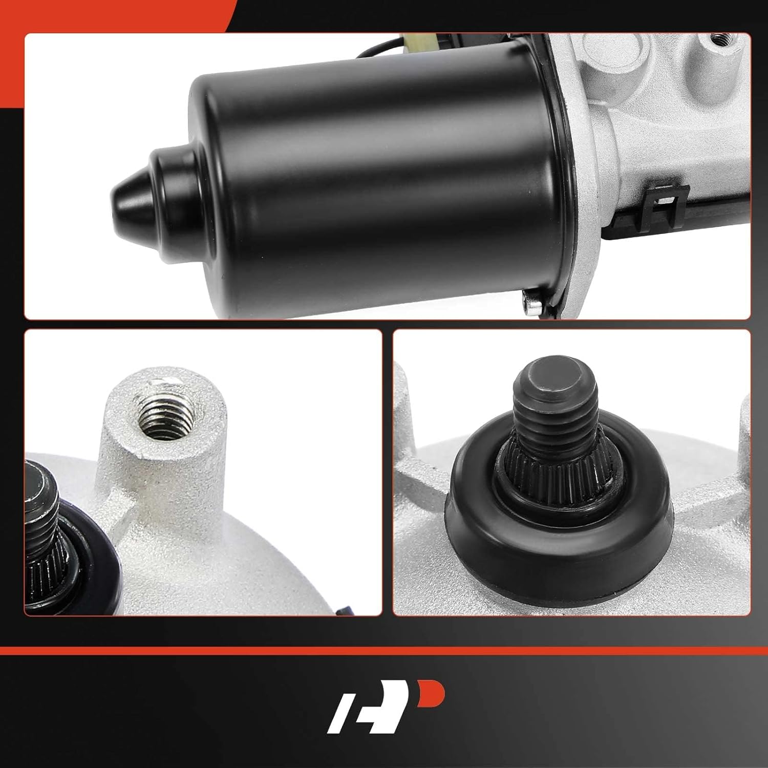 A-Premium Front Windshield Wiper Motor Without Washer Pump Compatible with Hummer H2 2003 2004 2005 2006 2007, 12-Pin