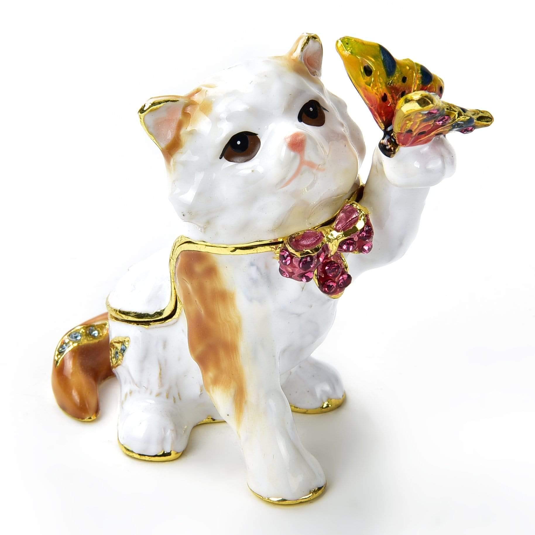 猫型陶器ボックス スワロフスキー風装飾 Amazon.co.jp: KALIFANO 装飾的な猫ジュエリー/記念品ボックス