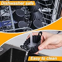 Vista 7 de Koluti Juego de 12 Tazas de Silicona Reutilizables para Hornear, Molde Antiadherente para Muffins y Cupcakes con Doble Asa, Sin BPA, Mini Forros