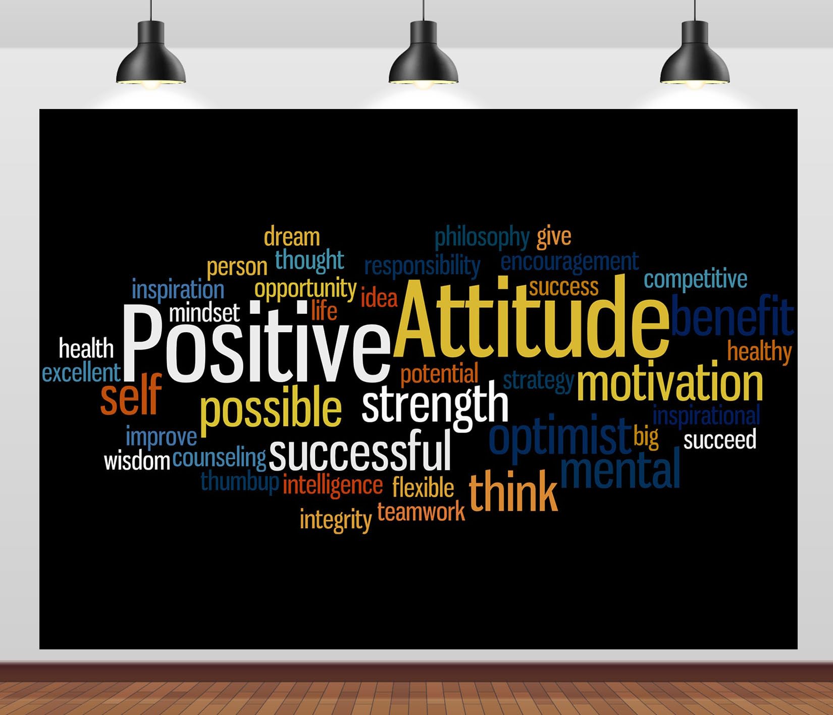 8x8FT Arte Parole Atteggiamento Positivo Sfondo Fotografico