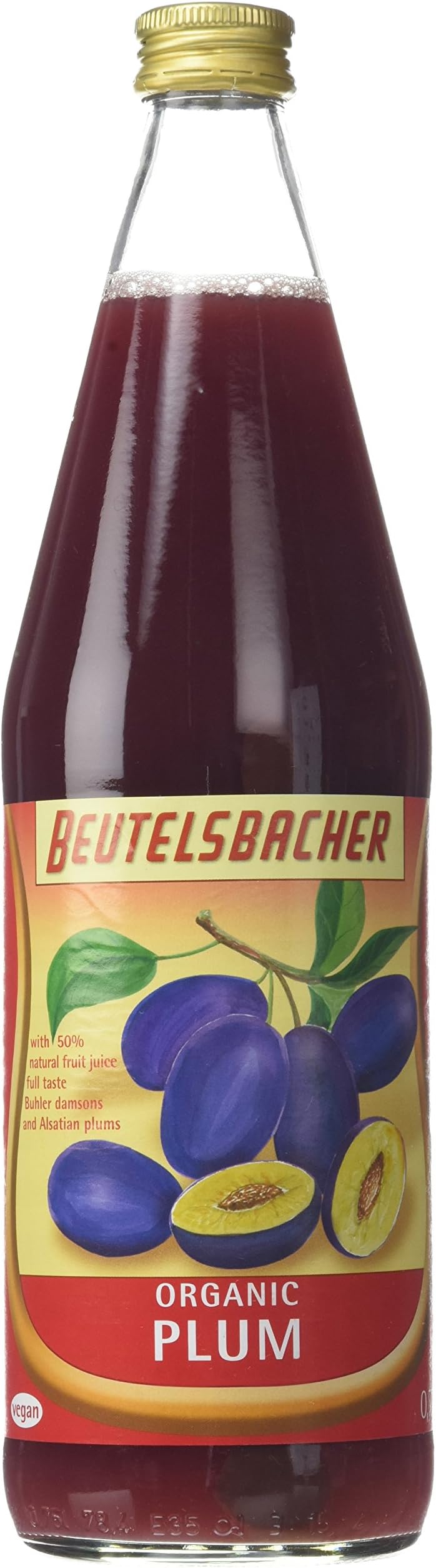 Beutelsbacher Demeter Organic Plum Juice 750 ml (Pack of 6)