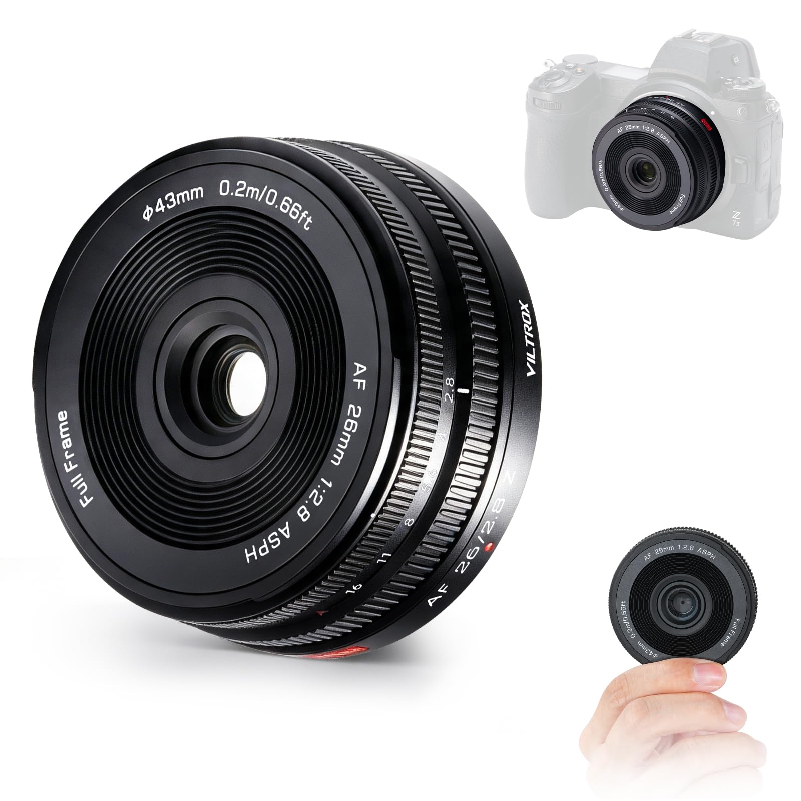 VILTROX AF 26mm F2.8 EVO Full-Frame Ultra-Thin Pancake Lens for Nikon