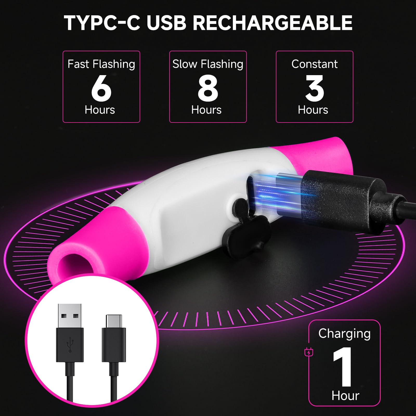 Light Up Dog Collar Rechargeable, LED Collar Waterproof with 3 Flash Glowing Modes - Image 4