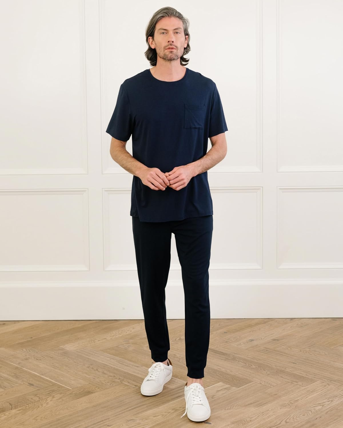 Cozy Earth Men’s Stretch-Knit Pajama Pants with Elastic Drawstring Waist & Side Pockets - Image 2