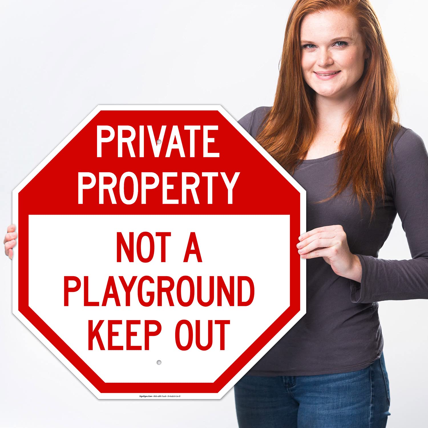 Sigo Signs 'Not A Playground' Keep Out Sign - 18x18 Inch Durable Outdoor HDPE Sign, Made In USA - View #12