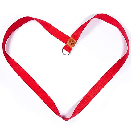 SAMYOGA Yoga Strap Red in Standard 6 Foot, Durable Polyester Cotton Exercise Straps, Yoga Strap for Stretching, General Fitness, Flexibility and Physical Therapy