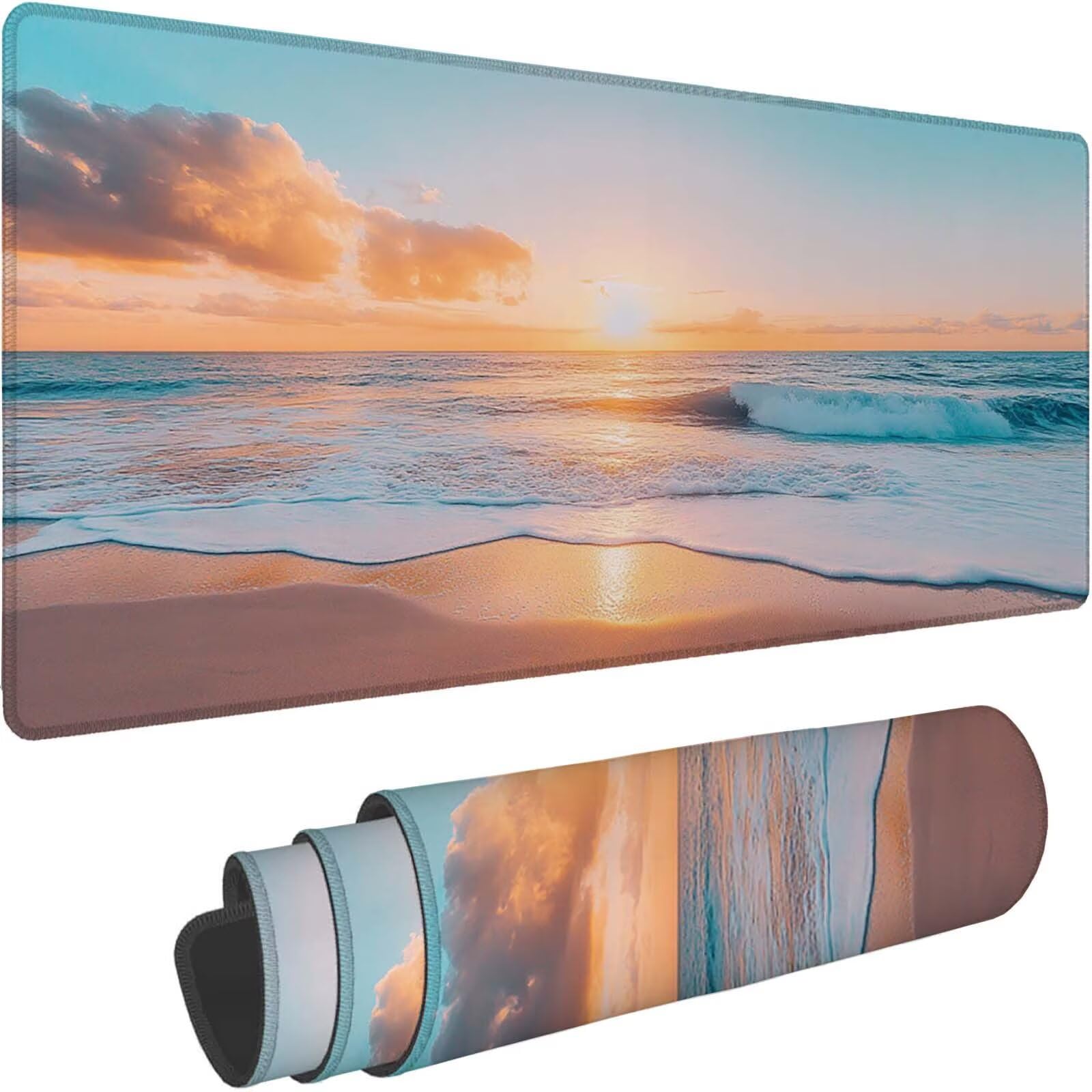 Tappetino Mouse 900x450mm | Superficie Ultra-Liscia, spiaggia 0-z610