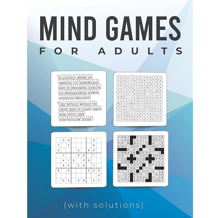 Buy Mind Games For Adults with Solutions Sudoku Word Searches 