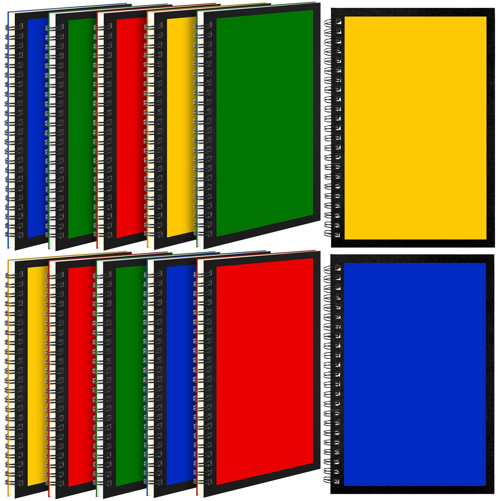 Leelosp Paquete de 12 cuadernos rayados en espiral A5, cuaderno de viaje de 5.5 x 8.3 pulgadas, notas coloridas, 60 hojas/120 páginas, notas rayadas universitarias para estudiantes, oficina, negocios