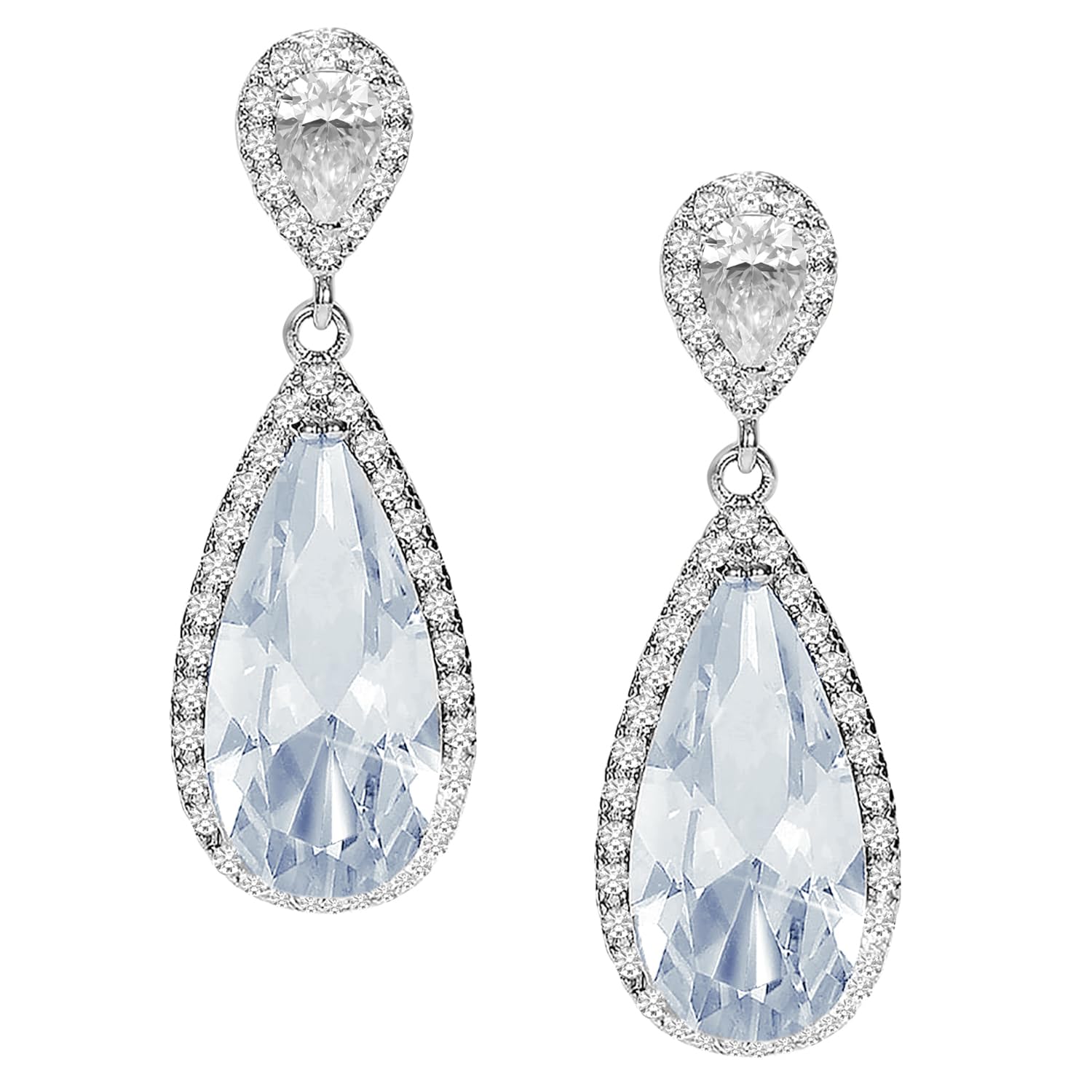 Peora American Diamond Studded Silver Plated Drop & Dangle Earrings Fashion Wear Stylish Jewellery Gift for Girls & Women (B0CHK1WCQX) Amazon Price History, Amazon Price Tracker