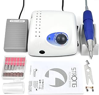 35K/45K/50K Authent 65W 50000 RPM Electric Nail Drill Machine Strong 210 Plus 105L 2.35mm Model Manicure Pedicure Nail bits
