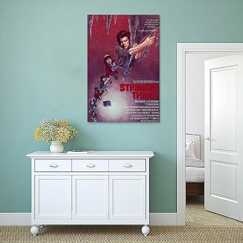 Miniatura 4 de BERULL Póster de película retro Stranger Things, pósteres de lienzo para decoración estética de habitación, regalos sin marco, 24 x 36 pulgadas