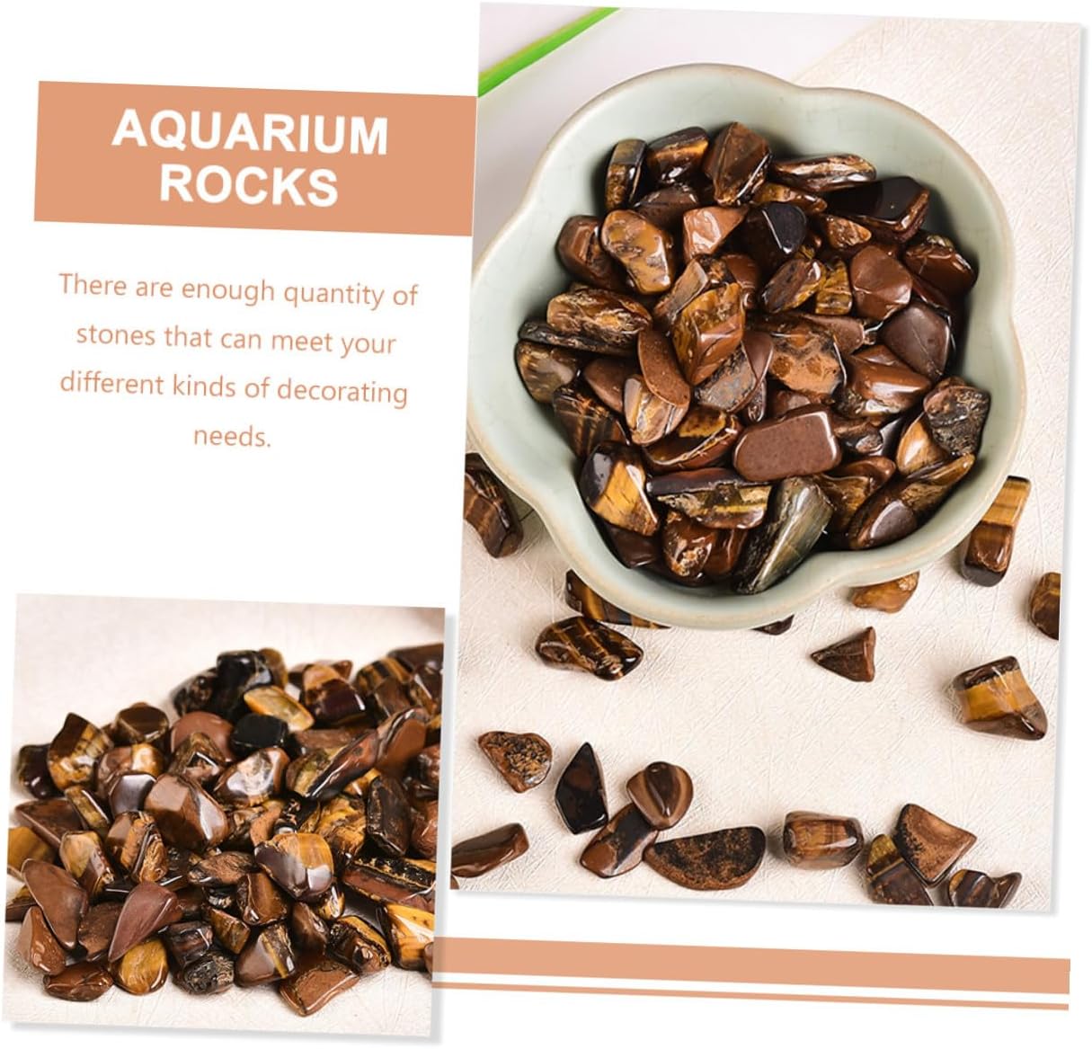 Eye Stone Aquarium Gravel 7-9mm Natural Fish Rocks Decorative Stones 2lb for Aquarium and Terrarium Landscaping