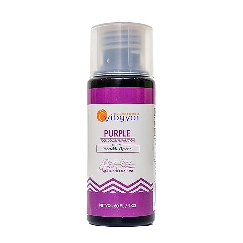 Vibgyor Colorante alimentario líquidogel, tono intenso, tinte prémium para glaseado, glaseado, fondant, horneado y pastelería (morado)