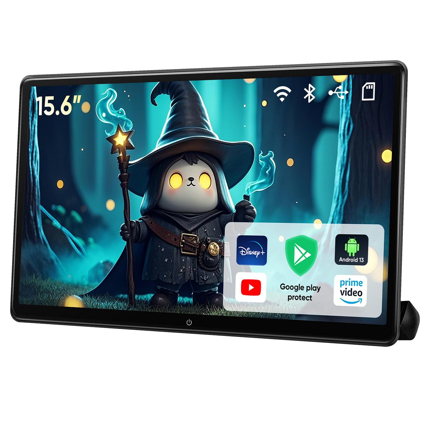 15.6 inch Portable Android Car Headrest TV,Support Phone WiFi Bluetooth SD USB HDMI Connection Car Video Player (4G Ram+64G Rom-1PC)