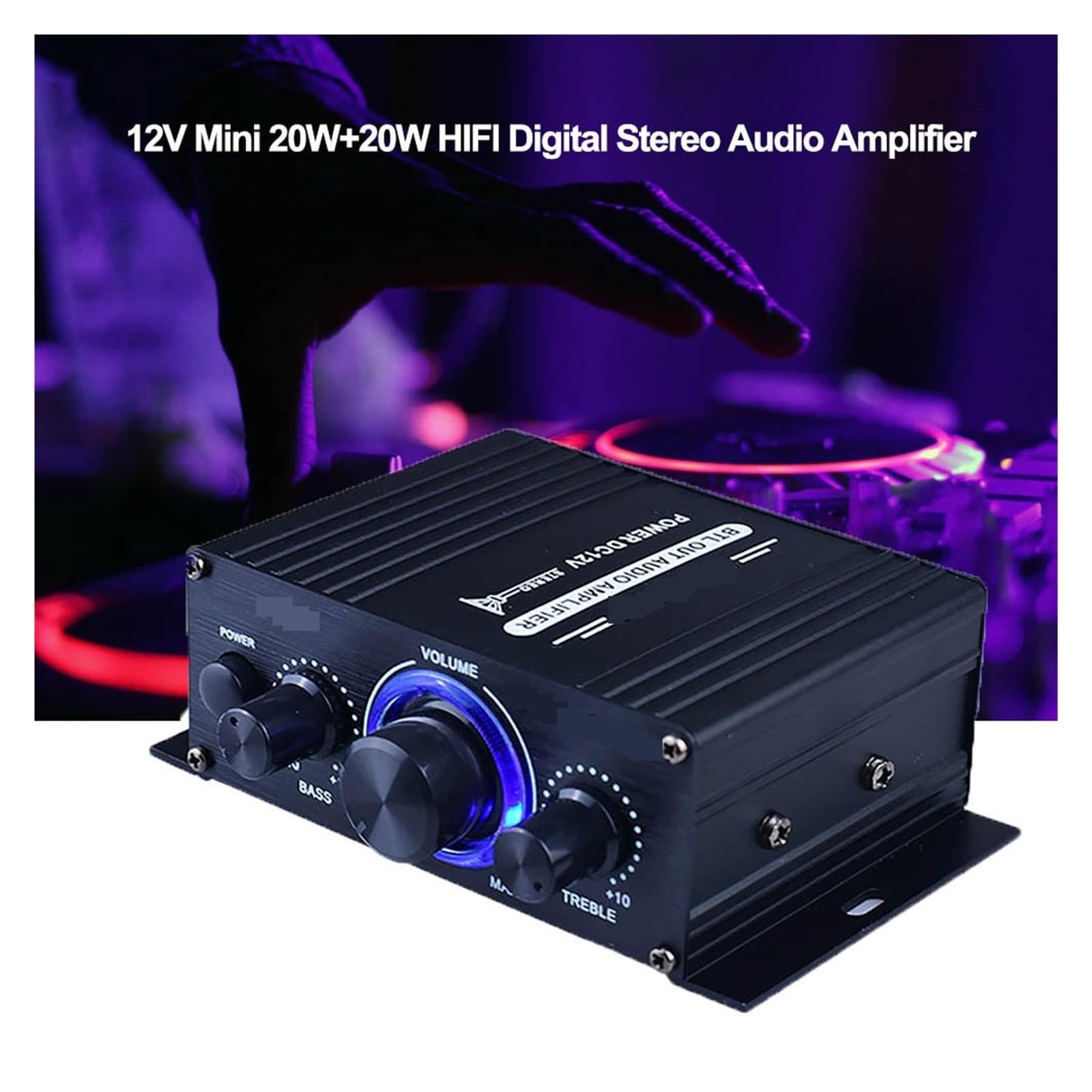 Mini Cyfrowy Wzmacniacz Samochodowy Audio Niebieskie Światło Stereofoniczny Wzmacniacz Audio Do Kina Domowego Klubowa Muzyka Imprezowa