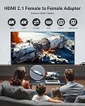 VCELINK HDMI Coupleur féminin à femelle 8K, HDMI 2.1 Connecteur femelle & Adaptateur d'extension, HDMI Extendeur, support 8K@60Hz / 4K@120Hz, HDMI2.0, 3D, Roku TV, paquet de 2
