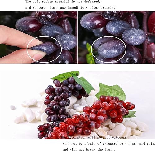 Miniatura 4 de 5 racimos de uvas artificiales de uva artificial, frutas artificiales realistas para fiestas, pub, gabinete, adorno para el hogar, jardín, boda,