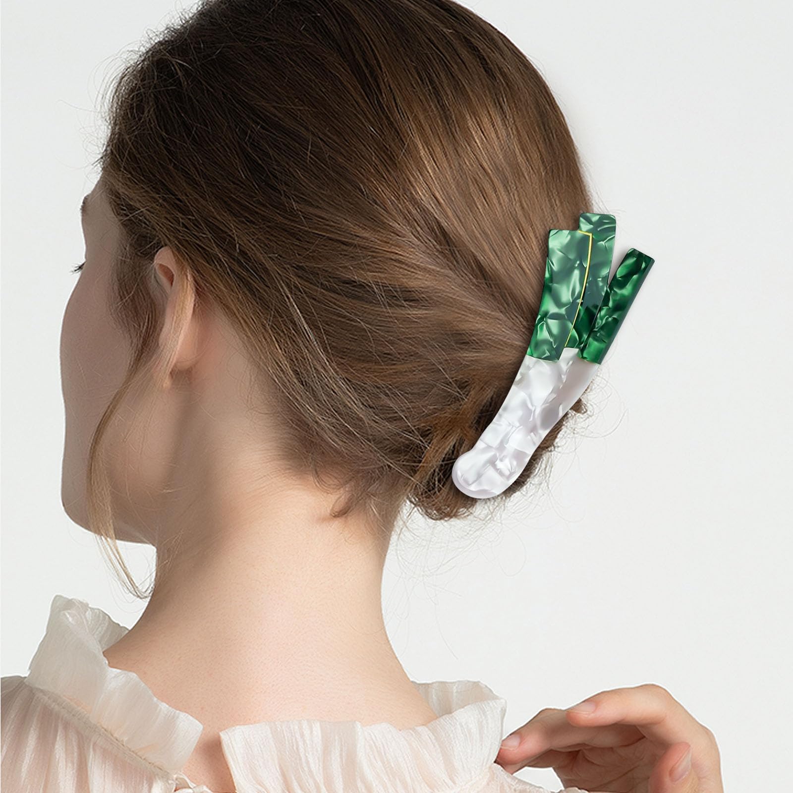 専用❤️ハンドメイド hair clip  choucho Amazon.com : 2 Pcs Green Onion Chili Hair Claw Clips Cellulose